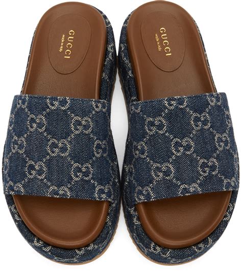 gucci denim sliders|affordable gucci slides.